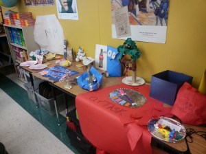 The table where we shared our "artifacts"